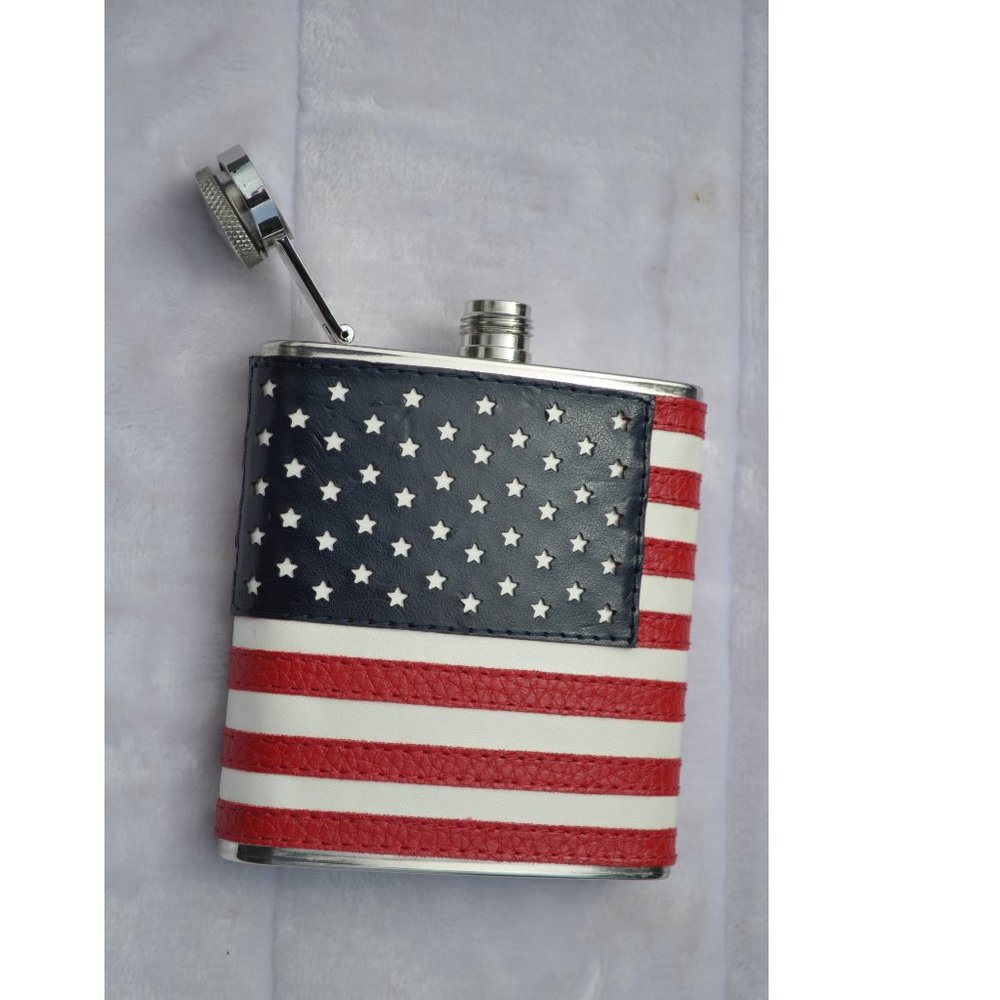 Stainless Steel Hip Flask, American Flag Flask Leakproof with Funnel, Army Flask